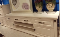 Moisture - Proof European Contemporary Furniture White TV Cabinet With Six Drawers