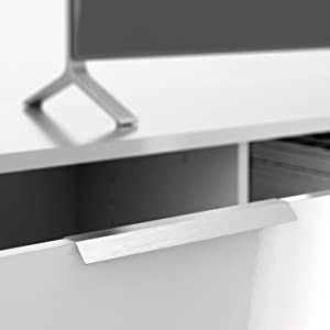 Het glanzende Witte TV-Kabinet van de de Consolelijst TV van het Lijstkabinet Rechthoekige Gebouwde Houten 2